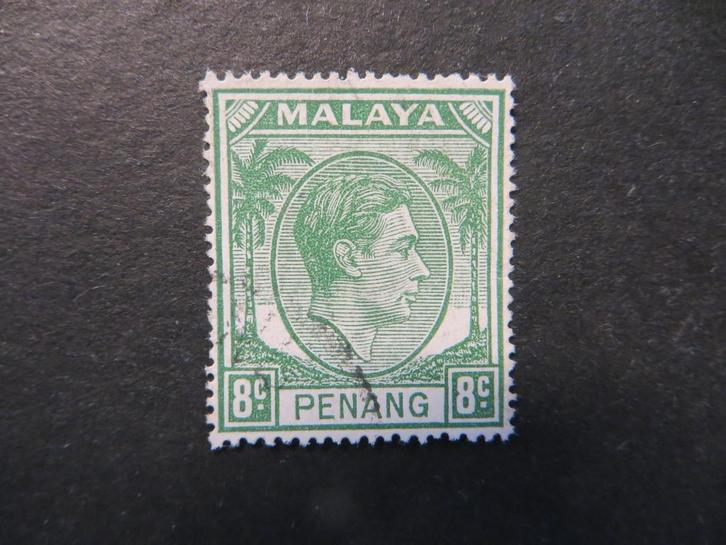 A11594: Penang GVI 8 c, Postzegels en Munten, Postzegels | Azië, Oost-Azië, Ophalen of Verzenden