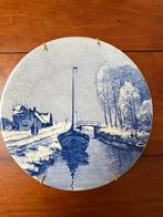 Delfts blauw bord nr 138 - Winters tafereel Louis Apol, Antiek en Kunst, Ophalen of Verzenden