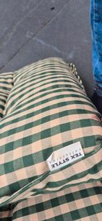 Te koop 4st groene beige tuinstoelen-kussens., Ophalen, Gebruikt