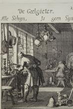 gravure geelgieter werkt aan kandelaars, J. Luyken 1694, Antiek en Kunst, Kunst | Etsen en Gravures, Verzenden