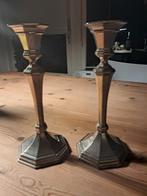2  zwaar verzilverde kandelaars. Oud., Ophalen of Verzenden, Zilver