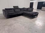 Hoekbank Velvet Zwart/ Antraciet GRATIS BEZORGING, Ophalen, Zo goed als nieuw, Stof