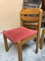 32 retro vintage stapelbare stoelen rode zachte zitting, Ophalen, Zo goed als nieuw, Rood, Vijf, Zes of meer stoelen