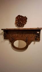 Antieke Kapstok met Spiegel, Huis en Inrichting, Woonaccessoires | Kapstokken, Gebruikt, Minder dan 100 cm, Hout, Ophalen