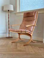 Vintage fauteuil Mogens Hansen Deens design leer jaren 50/60, Huis en Inrichting, Fauteuils, Ophalen, 75 tot 100 cm, Deens design