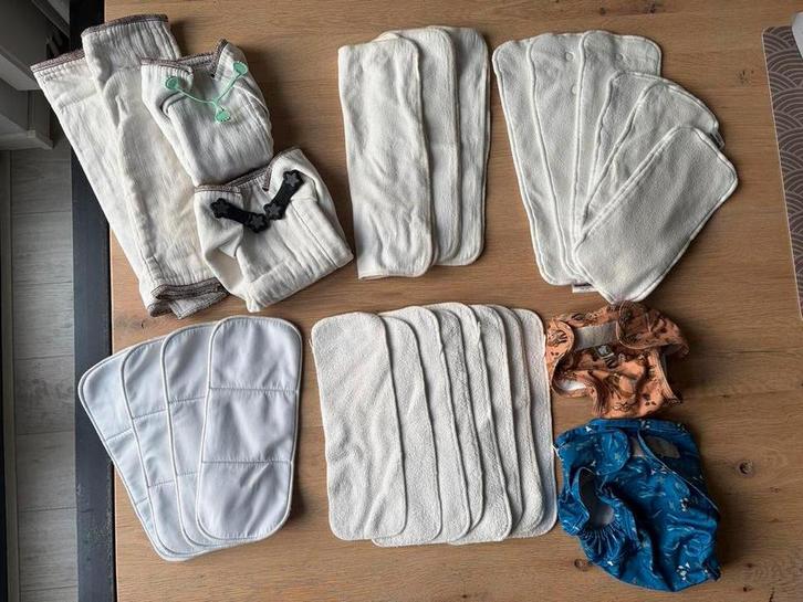 Luierpakket met inleggers en overbroekje, wasbare luiers, Kinderen en Baby's, Badjes en Verzorging, Gebruikt, Overige typen, Overige merken