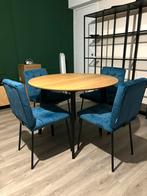 Eettafel + 4 eetstoelen, Ophalen, Zo goed als nieuw, Vier personen, 100 tot 150 cm