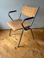 Vintage buisframe stoel met omgekeerde armleuning, Huis en Inrichting, Ophalen, Gebruikt, Vijf, Zes of meer stoelen