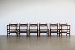 vintage eetkamerstoelen | stoelen | hans wegner | deens, Vijf, Zes of meer stoelen, Riet of Rotan, Gebruikt, Ophalen of Verzenden