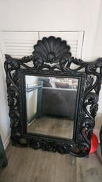 Brocante Zwarte Spiegel, Huis en Inrichting, Woonaccessoires | Spiegels, Ophalen, Gebruikt, 100 tot 150 cm, 75 tot 100 cm