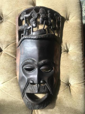 Groot Antiek Houten Masker beschikbaar voor biedingen