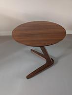 Bijzettafel walnoot, Huis en Inrichting, Tafels | Eettafels, Gebruikt, 50 tot 100 cm, Rond, Tot twee personen