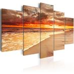 381 Sunset Strand Zee 5 Luik Canvas Schilderij 200x100 Nieuw, Antiek en Kunst, Kunst | Schilderijen | Modern, Ophalen of Verzenden