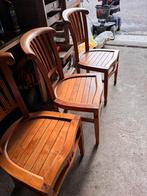 3 x stevige houten stoelen, Ophalen, Gebruikt, Bruin, Nvt
