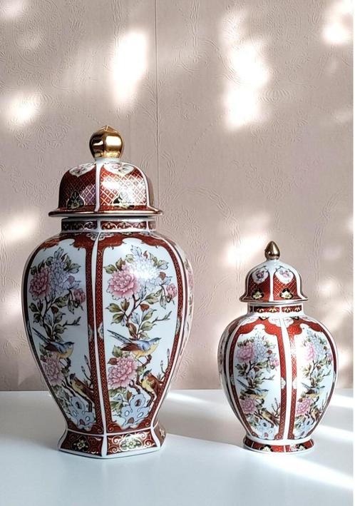 VINTAGE JAPANESE EIWA KINSEI set van 2 vazen, Antiek en Kunst, Antiek | Porselein, Ophalen of Verzenden
