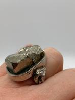 A382 Prachtige zilveren ring ruwe pyriet maat 16,75, Ophalen of Verzenden, Zilver, Ring, Met edelsteen