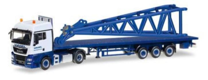 MAN TGX XLX Flachbett-Sz. + Kopfstück LR1600/2 "Wasel" Herpa, Hobby en Vrije tijd, Modelauto's | 1:87, Nieuw, Bus of Vrachtwagen
