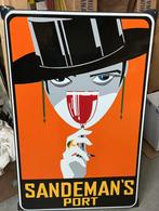 Emaille bord SANDEMAN,S groot formaat, Verzamelen, Ophalen of Verzenden, Gebruikt, Reclamebord