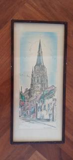 Kokie Molsbergen, kerk ingekleurd / kerk Voorschoten, 1960 tot 1980, Gebruikt, Ophalen of Verzenden, Gebouw