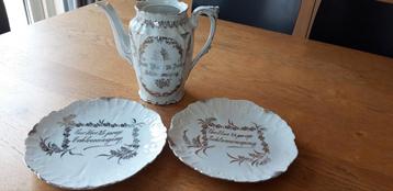 Voor uwe 25 jarige echtvereniging trouwcadeau pot met borden beschikbaar voor biedingen
