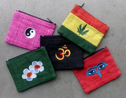 Stoffen Portemonnees - diverse kleuren en borduurprints, Sieraden, Tassen en Uiterlijk, Portemonnees, Nieuw, Overige merken, Overige kleuren
