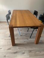 Grote Eikenhouten Eettafel met Stoelen, Huis en Inrichting, Tafels | Eettafels, Ophalen, 100 tot 150 cm, Eikenhout, Zo goed als nieuw