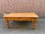 Robuste grenen salontafel met 2 laden, Antiek en Kunst, Antiek | Meubels | Tafels, Ophalen