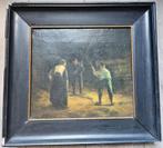 Schilderij Graan dorsen, Antiek en Kunst, Ophalen of Verzenden
