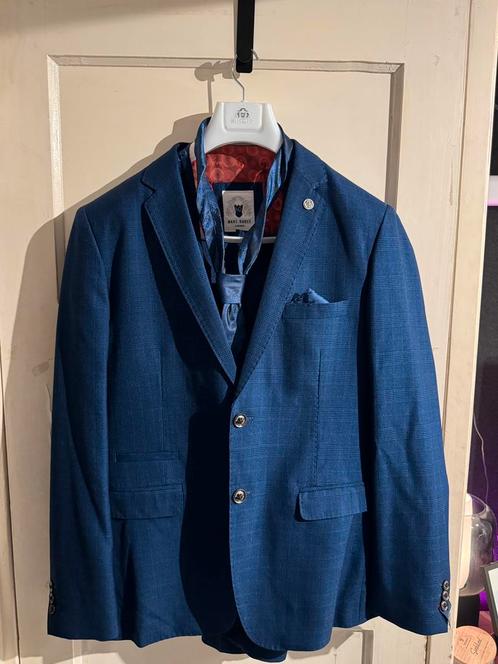 Marc Darcy driedelig pak (M), Kleding | Heren, Kostuums en Colberts, Zo goed als nieuw, Maat 48/50 (M), Blauw, Ophalen of Verzenden