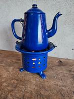 mooie blauw paarse emaille thee set met warmhouder, Antiek en Kunst, Antiek | Emaille, Ophalen of Verzenden
