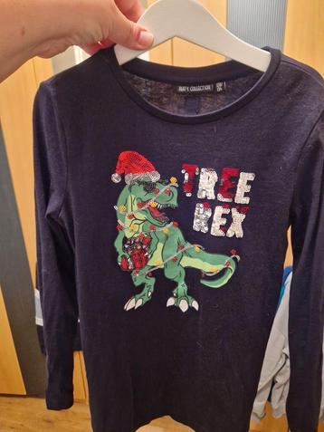 Kerst T-Rex & Rendier Trui Maat 134 beschikbaar voor biedingen