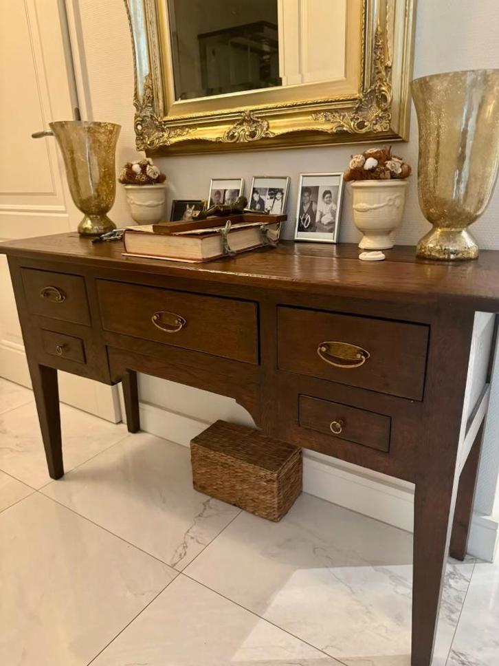 Halconsole met laden, Huis en Inrichting, Kasten | Ladekasten, Gebruikt, Minder dan 100 cm, 100 tot 150 cm, 25 tot 50 cm, Eikenhout