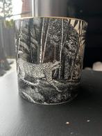 Vaas/pot met panter en palmbomen H&M HOME, Overige materialen, Wit, Ophalen of Verzenden, Zo goed als nieuw