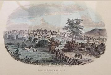 Mooie gravure in lijst van Betlehem omstreeks 1850 beschikbaar voor biedingen