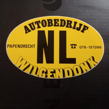 Oude sticker.  Autobedrijf WILGENDONK.  Papendrecht.  beschikbaar voor biedingen