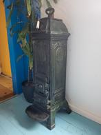 Prachtig zeegroene emaille Jugendstil Art Nouveau houtkachel, Huis en Inrichting, Kachels, Ophalen, Zo goed als nieuw, Hout, Houtkachel