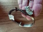 Handgemaakte armband uit Zuid-Afrika, neushoorn., Ophalen of Verzenden, Nieuw, Zilver, Elastiek
