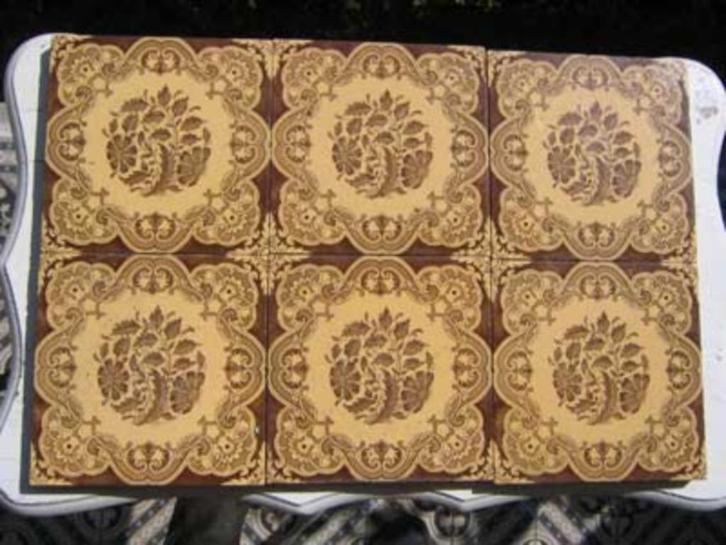 10 Antieke tegels Mintons China Works Stoke on Trent England, Antiek en Kunst, Antiek | Wandborden en Tegels, Ophalen