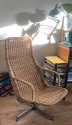 Vintage Dirk van Sliedrecht draaistoel 514c, Huis en Inrichting, Fauteuils, Ophalen, Gebruikt, Minder dan 75 cm, Riet of Rotan
