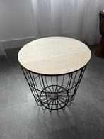 Bijzettafel met Tokio zwart, Huis en Inrichting, Tafels | Bijzettafels, Ophalen, Minder dan 55 cm, Gebruikt, Rond