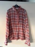 Masscob ruit blouse met roezels, Beige, Maat 42/44 (L), Ophalen of Verzenden, Zo goed als nieuw