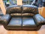 Zwarte leren 2+3 zitsbank, Ophalen, Gebruikt, 150 tot 200 cm, Tweepersoons
