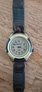 vintage herenhorloge Timberland met datumvenster in wijzerpl, Ophalen of Verzenden, Staal, Leer, Overige merken