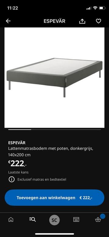 IKEA ESPEVAR bed te koop + linnen bed rok H&M home beschikbaar voor biedingen