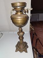 Antieke Edwardiaanse olielamp, Ophalen, Brons