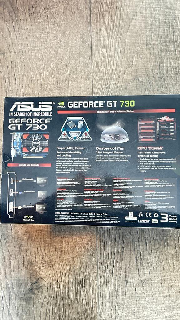 ASUS NVIDIA GeForce GT 730 Videokaart, Computers en Software, Moederborden, Gebruikt, Intel, DDR3, Ophalen of Verzenden
