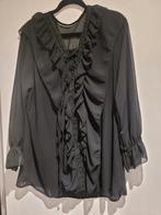 Zwarte doorschijnend blouse, Ophalen of Verzenden, Zo goed als nieuw, Zwart