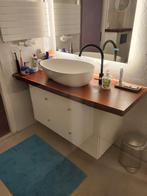 Badmeubel met waskom en houten blad, Huis en Inrichting, Badkamer | Badkamermeubels, Ophalen, Nieuw, 50 tot 100 cm, Minder dan 100 cm