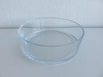 Glazen drijfschaal, ronde bak van glas 25 cm doorsnee, Gebruikt, Schaal, Rond, Ophalen of Verzenden