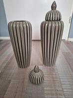 Taupe vazen, Overige kleuren, Ophalen of Verzenden, Minder dan 50 cm, Glas